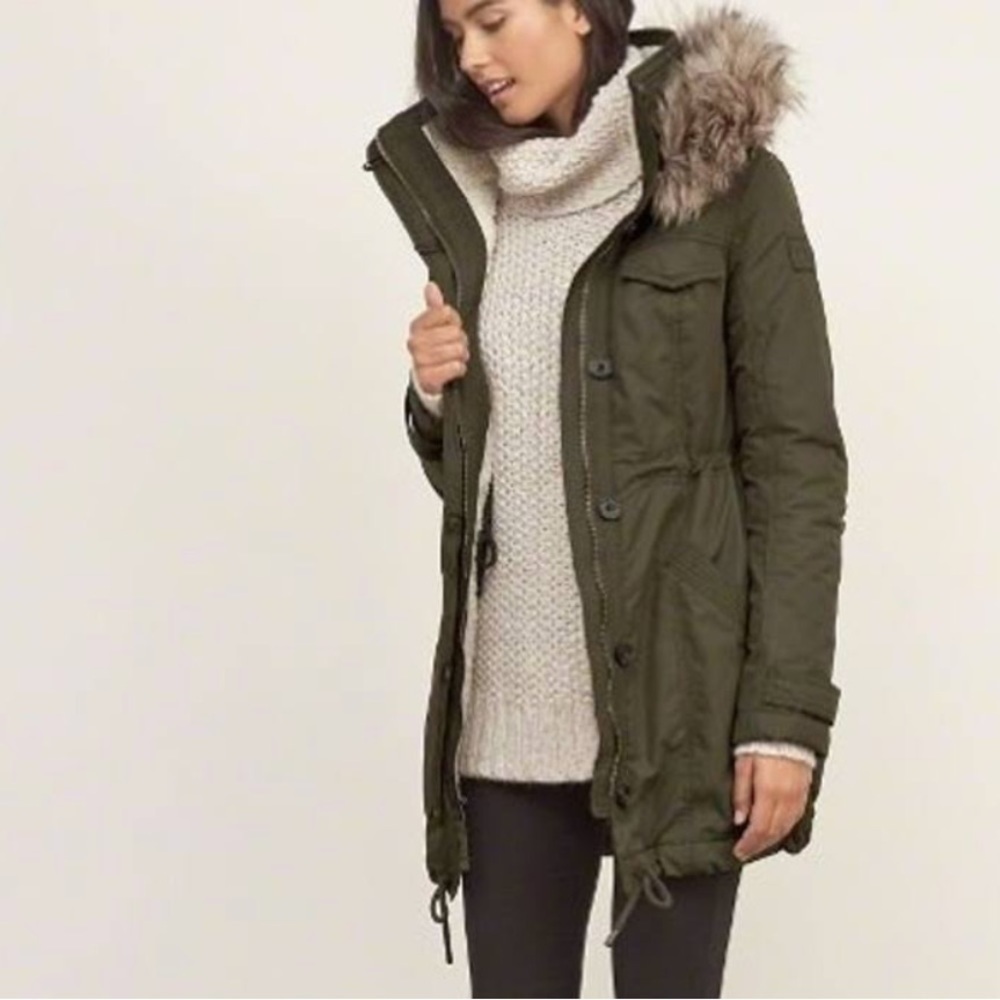 Abercrombie and Fitch green olive jacket. Size Xxs.